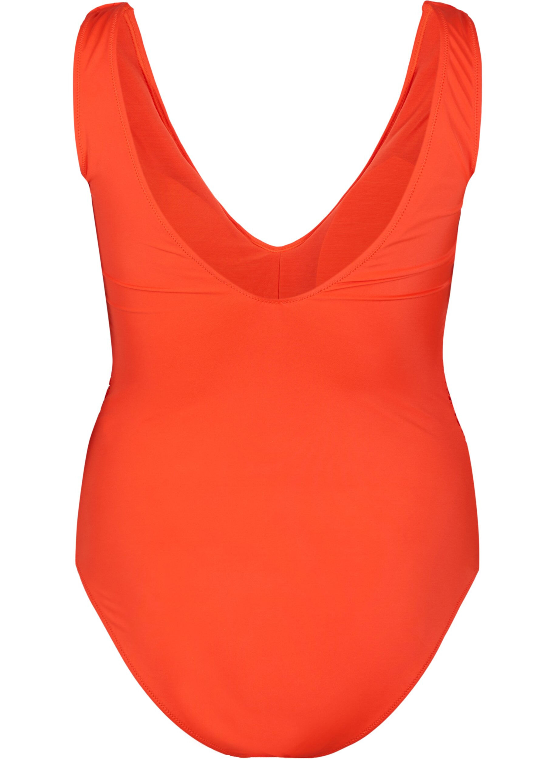 Zizzi Maillot de bain avec volants et inserts amovibles, Orange, Packshot image number 1