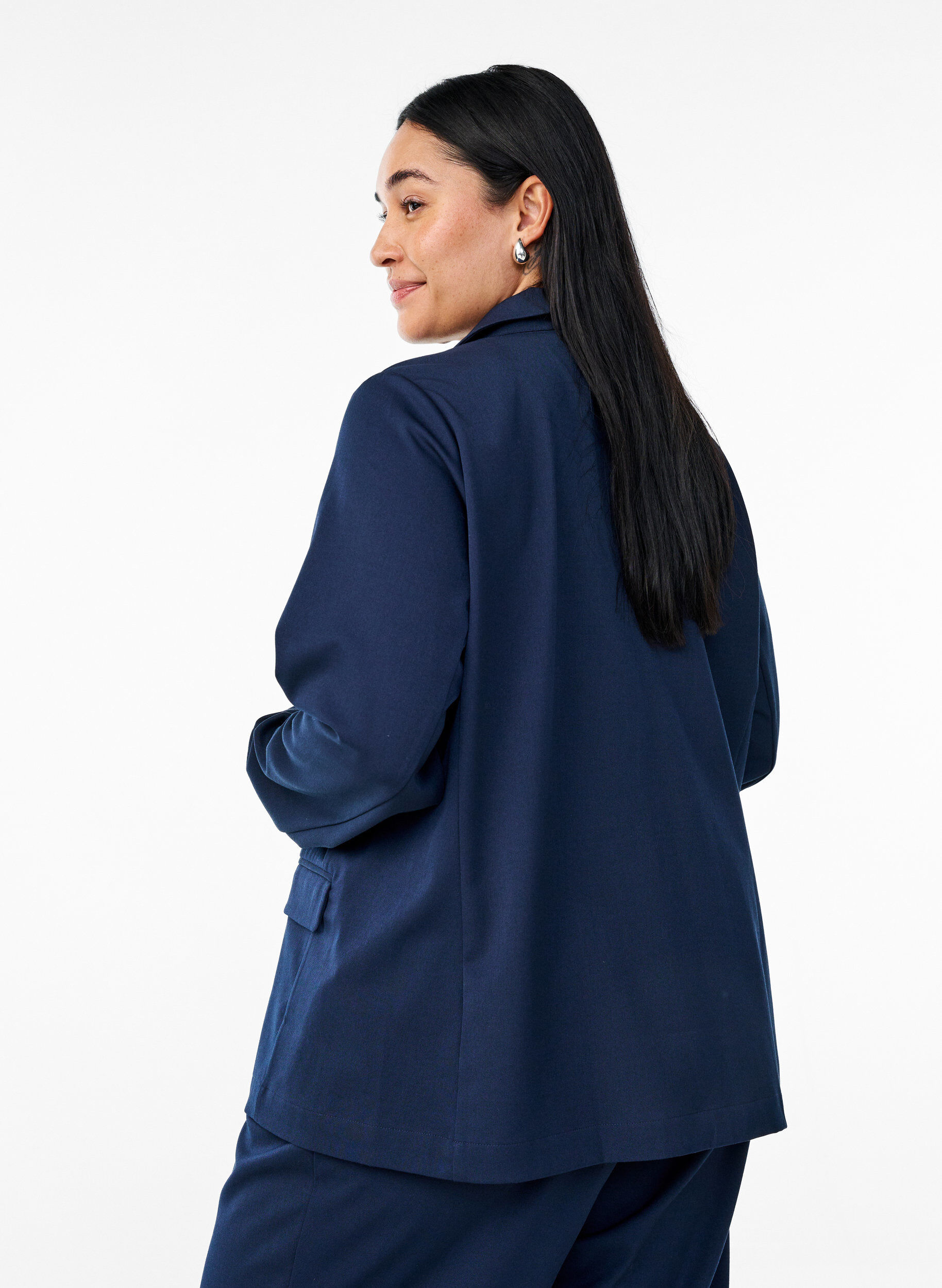 ZizziOpen blazer met zakken, Blauw, Model image number 2