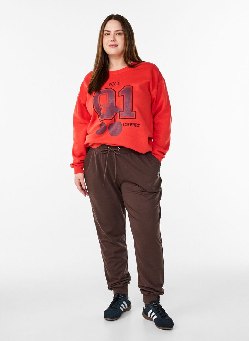 Sweatshirt avec motif &agrave; l'avant, Rouge, Model image number 1