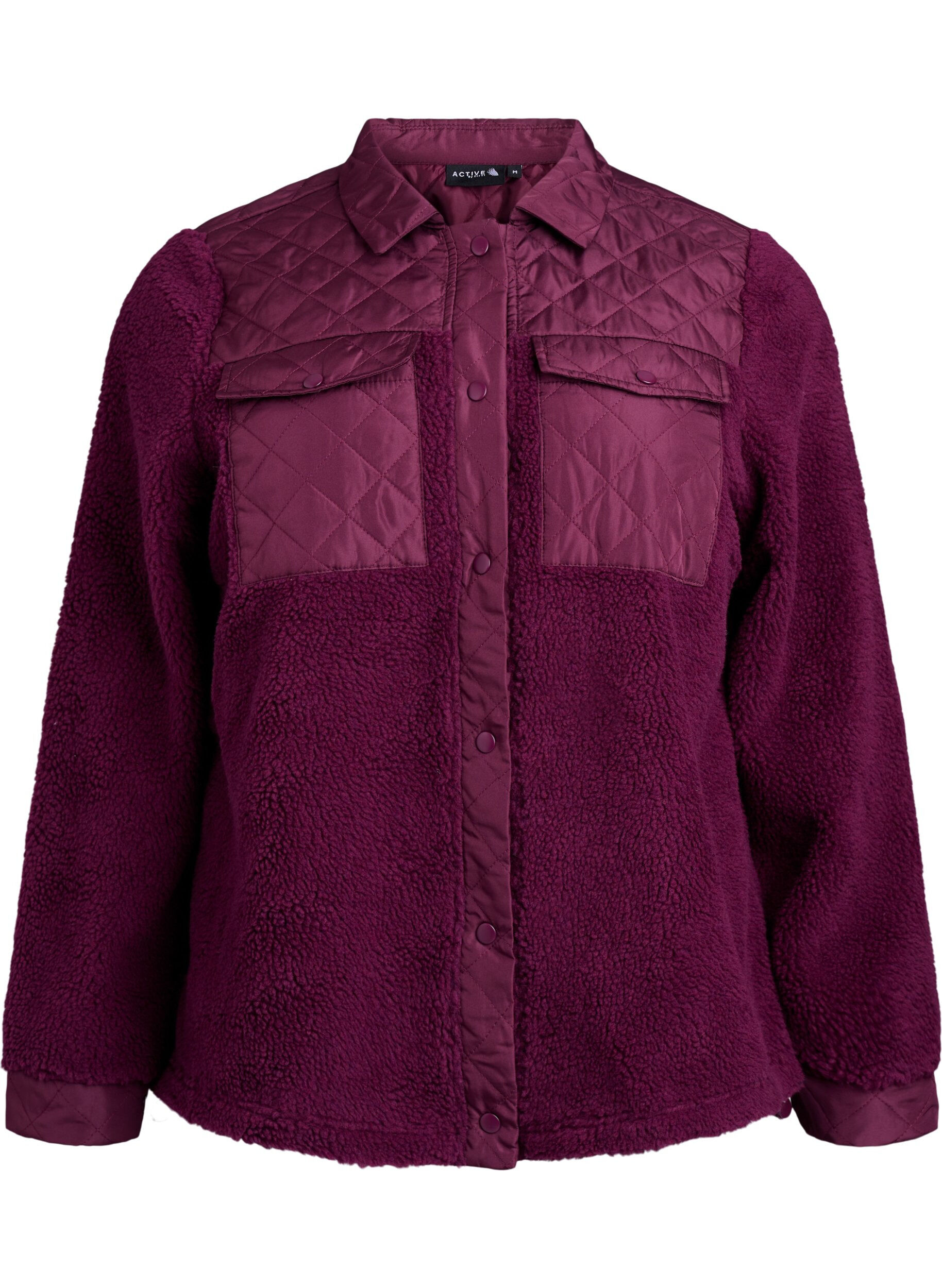 Fleecejack met gewatteerde details