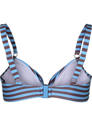 Soutien-gorge de bikini imprimé à armatures, BlueBrown Stripe AOP, Packshot image number 1