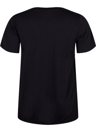 Katoenen t-shirt met korte mouwen en elastische rand, Black W. Now, Packshot image number 1
