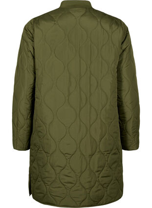 Veste longue matelassée avec poches et fermeture éclair, Winter Moss, Packshot image number 1