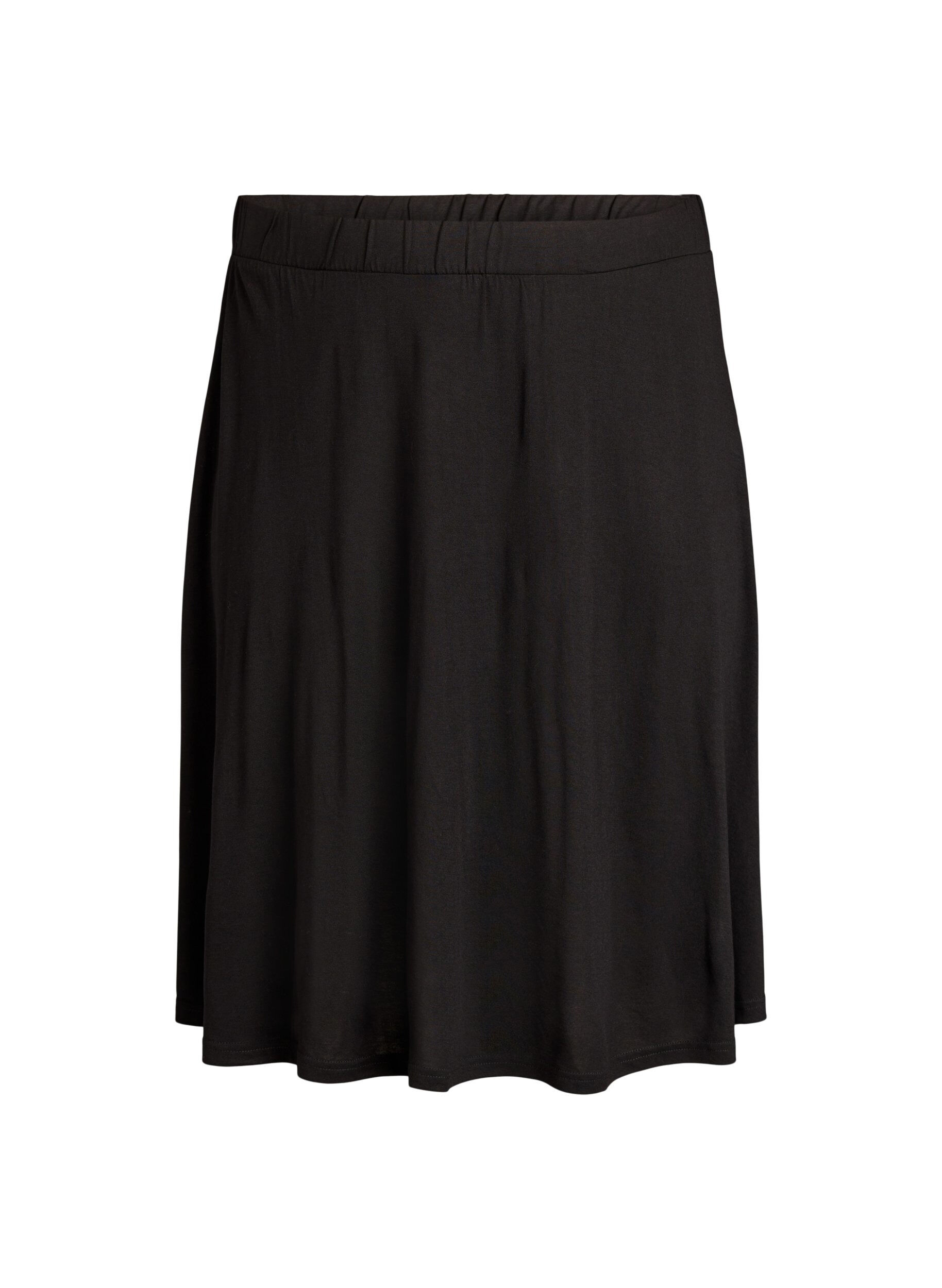 Zizzi2-pack jupes patineuse en viscose, Noir, Packshot image number 3
