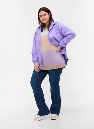 Veste courte avec capuche et ourlet inférieur réglable, Paisley Purple, Model image number 2