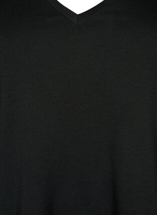 T-shirt met korte mouwen en v-hals, Black, Packshot image number 2