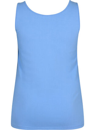 Effen gekleurd basic top in katoen, Blue Bonnet, Packshot image number 1