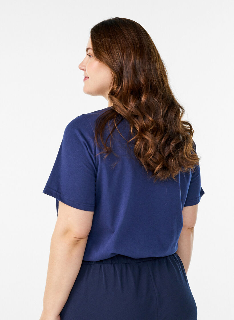 T-shirt imprim&eacute;, Bleu, Model image number 2