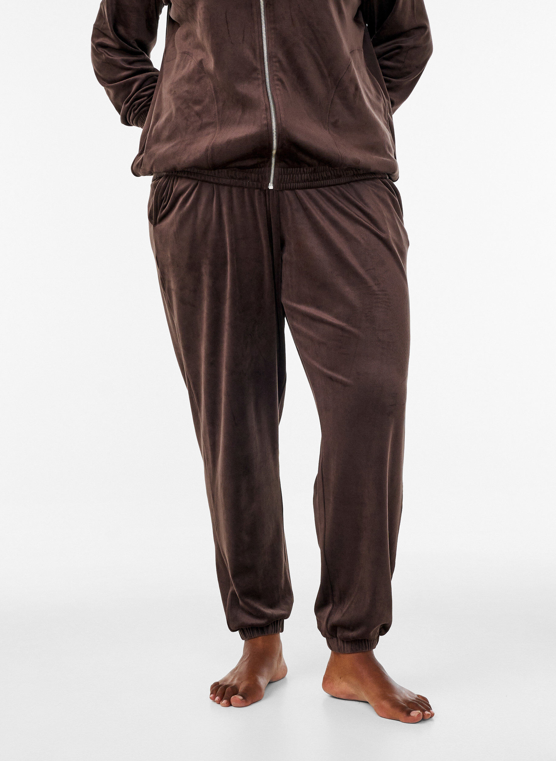 ZizziPantalon ample en velours, Marron, Model image number 2