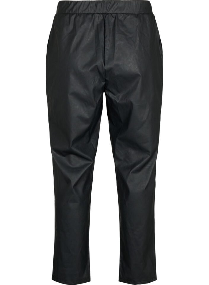 Pantalon en imitation cuir avec des poches, Black, Packshot image number 1