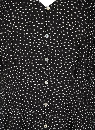 Viscose midi-jurk met stippen en knopen, Black w. Dot, Packshot image number 2