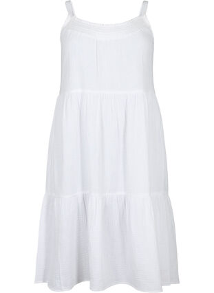 Robe simple à bretelles en coton, Bright White, Packshot image number 0