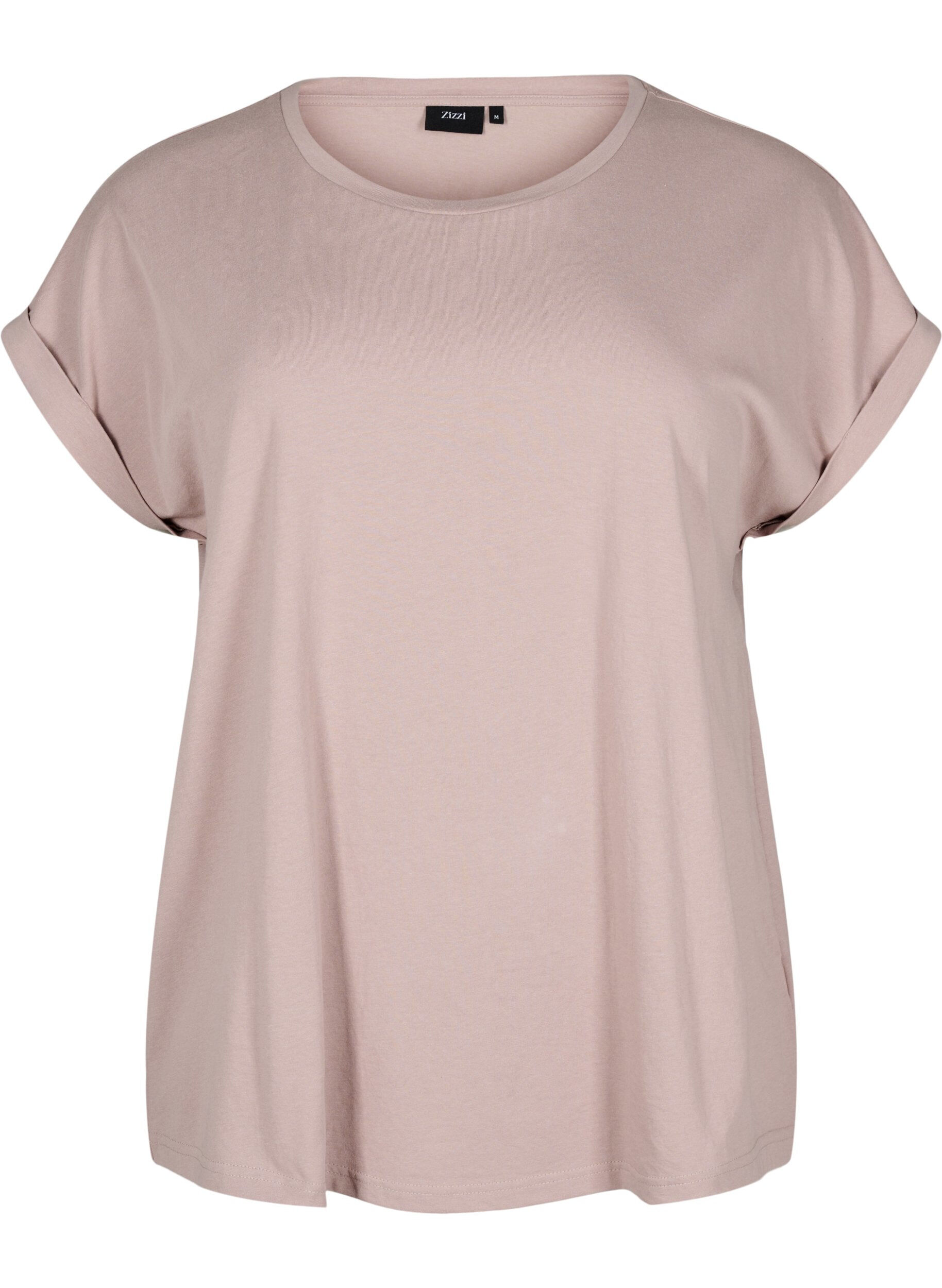 ZizziT-shirt &agrave; manches courtes en m&eacute;lange de coton, Rose poudr&eacute;e, Packshot image number 0