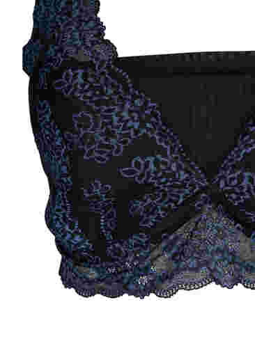 Soutien-gorge avec dentelle et maille, Black w. blue lace, Packshot image number 2