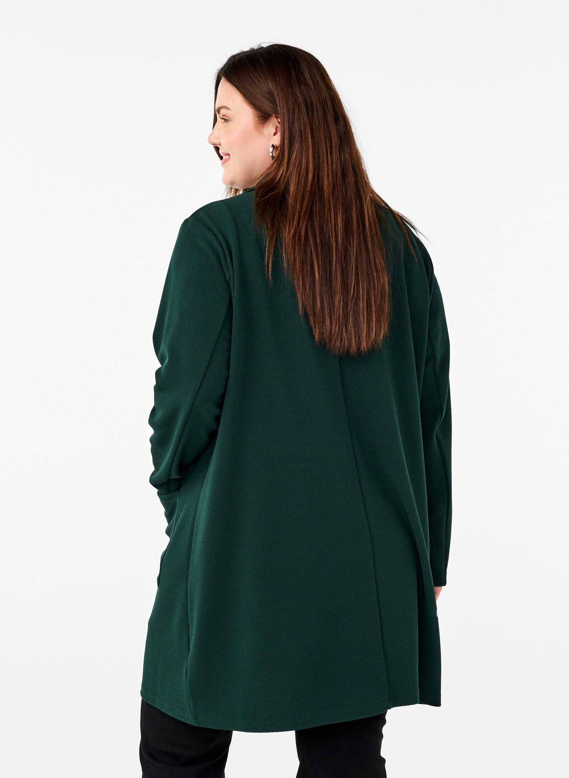 ZizziBlazer long avec des poches, Vert fonc&eacute;, Model image number 2