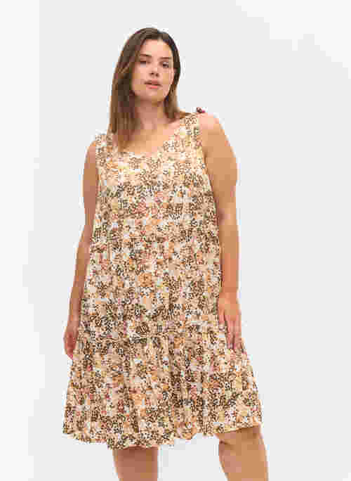 Midi-jurk met print in viscose