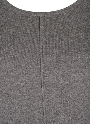 Chemise en maille de couleur unie à col rond, Dark Grey Melange, Packshot image number 2