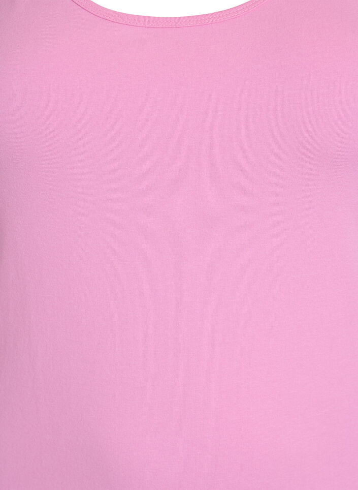 Solide kleur basis top in katoen, Roze, Packshot image number 2