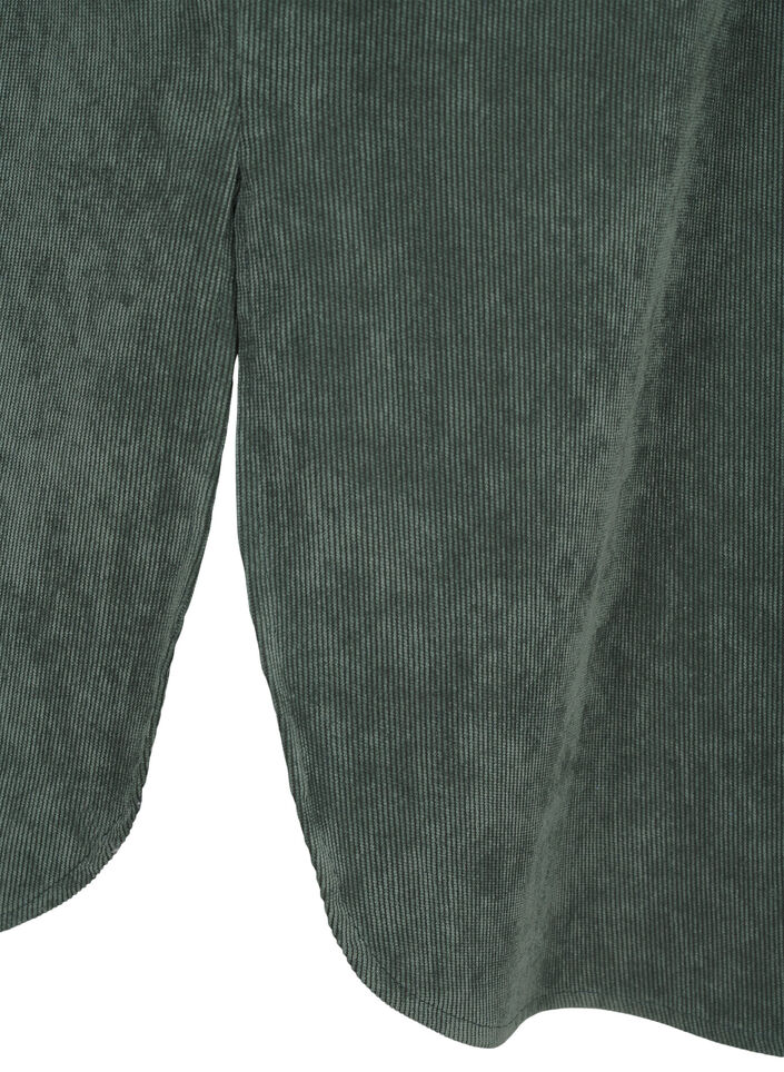 Lange corduroy shirt jurk met knopen, Dark Forest, Packshot image number 3