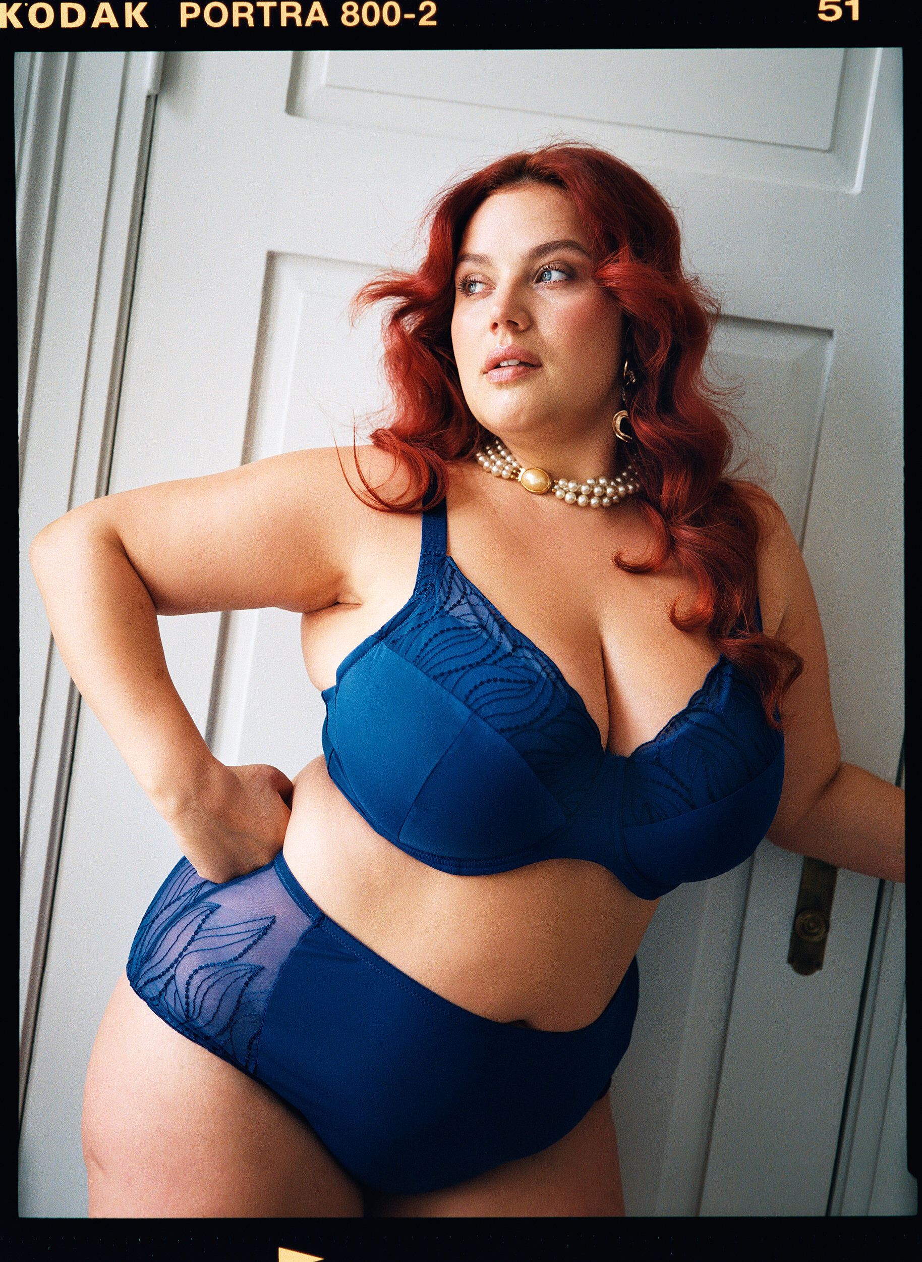 ZizziMicrovezel hipster panties met kanten zijkanten, Blauw, Image image number 0