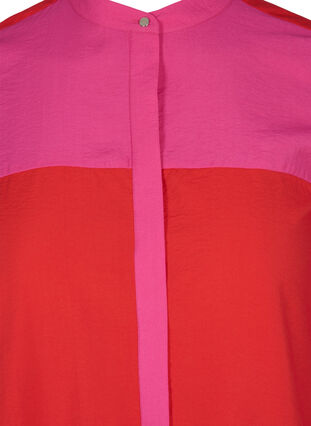 Chemise longue avec color-block, Pink Red Block, Packshot image number 2
