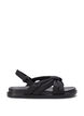 Wide fit - Sandalen met knoopdetail, Zwart, Packshot image number 0