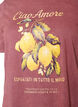 T-shirt en coton avec imprim&eacute; sur le devant et effet d&eacute;lav&eacute;, Bordeaux, Packshot image number 2