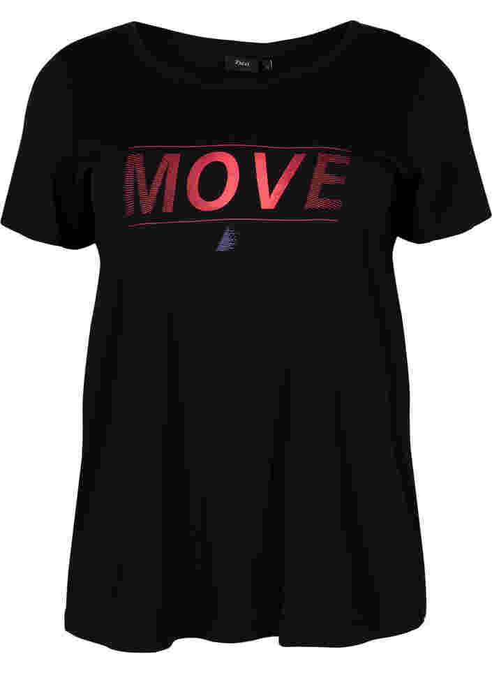 T-shirt de sport avec imprimé, Black w. Stripe Move, Packshot image number 0