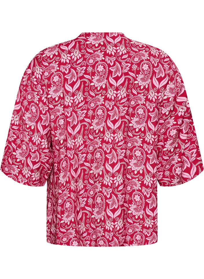 Kimono court en viscose avec manches 3/4, Rose, Packshot image number 1