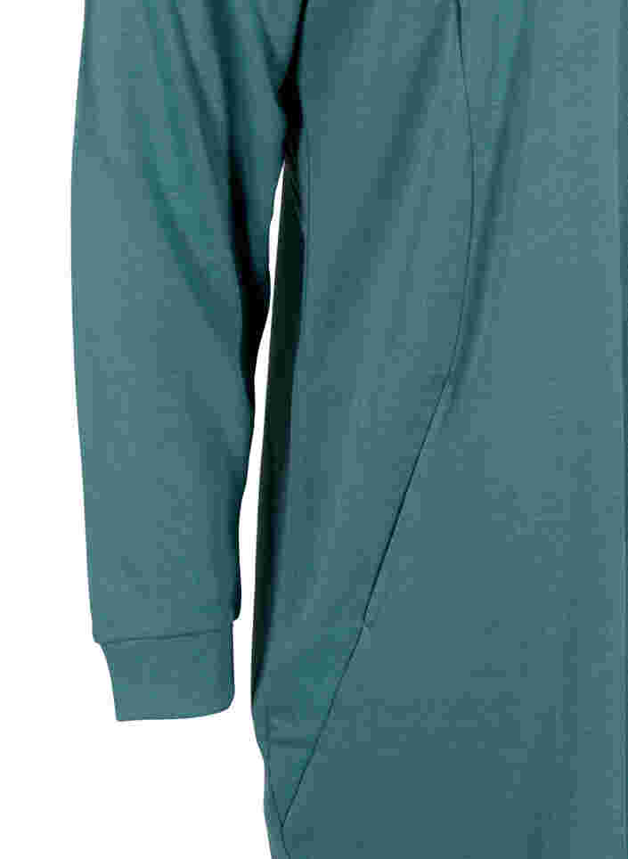 Robe sweat-shirt avec col en V, Sea Pine, Packshot image number 3