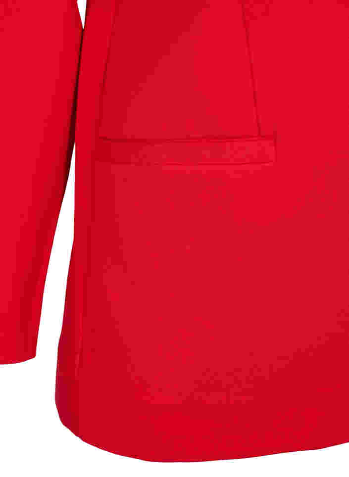 Blazer simple avec bouton et poches décoratives, Flame Scarlet, Packshot image number 3