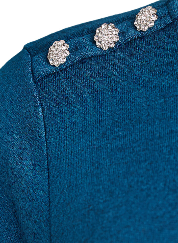Blouse met decoratieve knopen, Blauw, Packshot image number 2