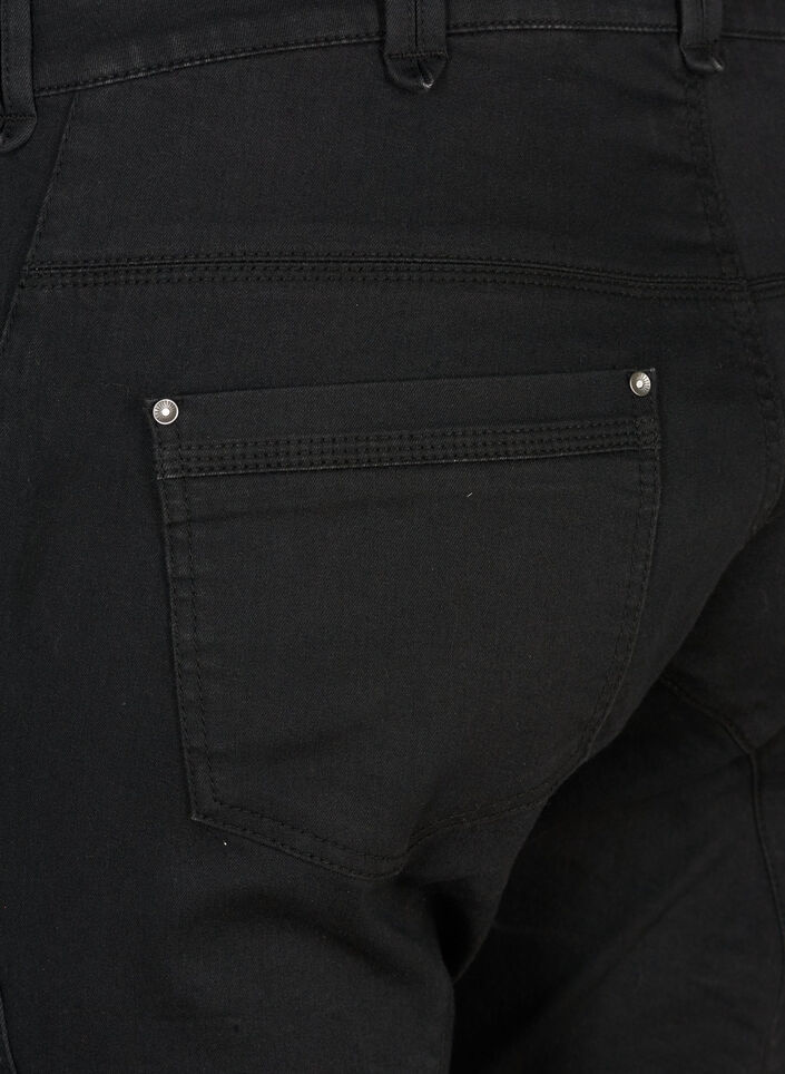 Slim fit capri jeans met zakken, Zwart, Packshot image number 3