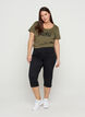 Slim fit Emily capri jeans, Zwart, Model image number 0