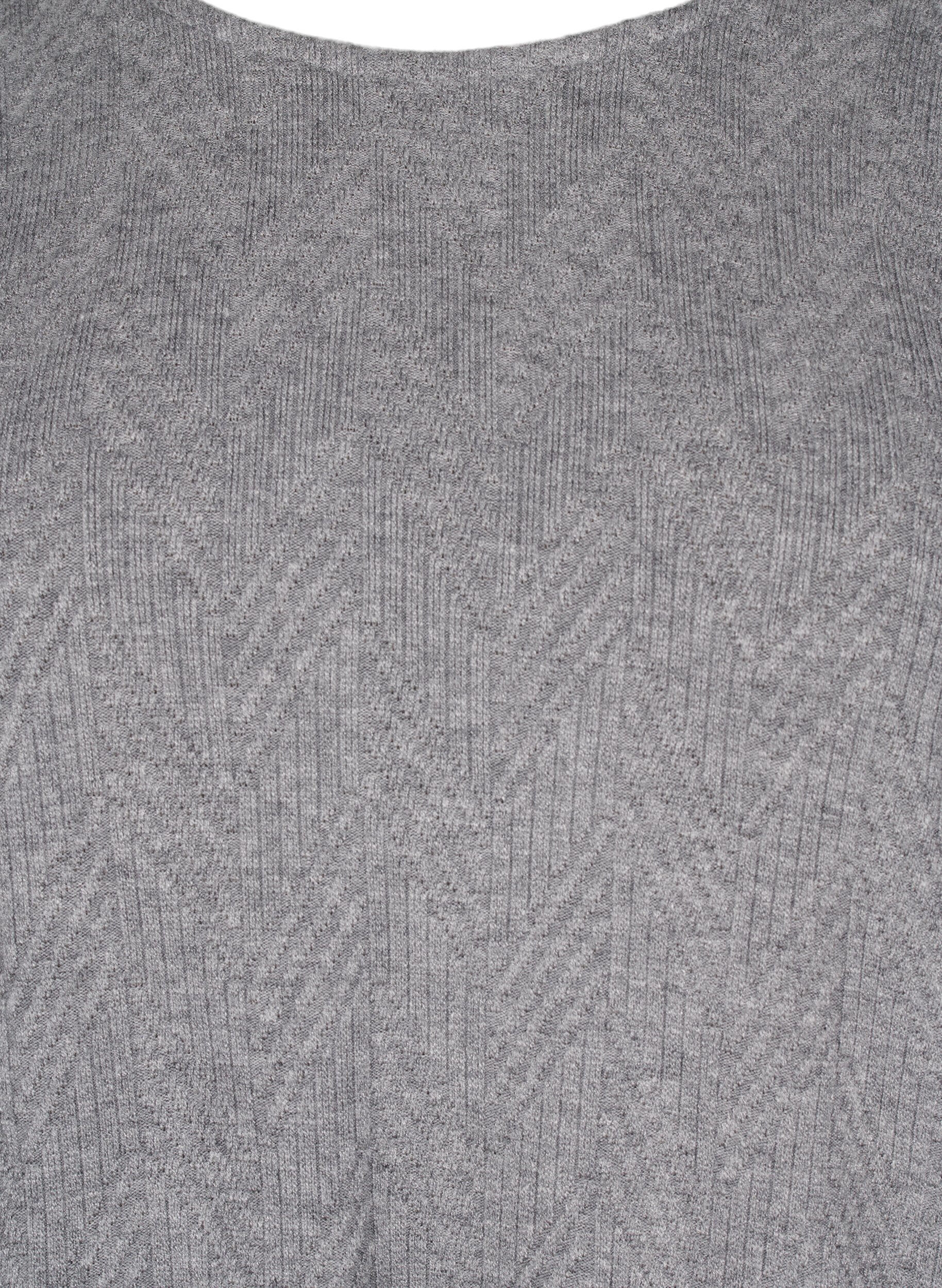 ZizziGepatroonde blouse met lange mouwen, Grijs, Packshot image number 2