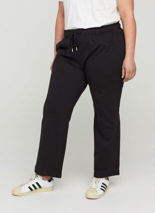 Pantalon de jogging avec largeur et poches, Black, Model image number 0