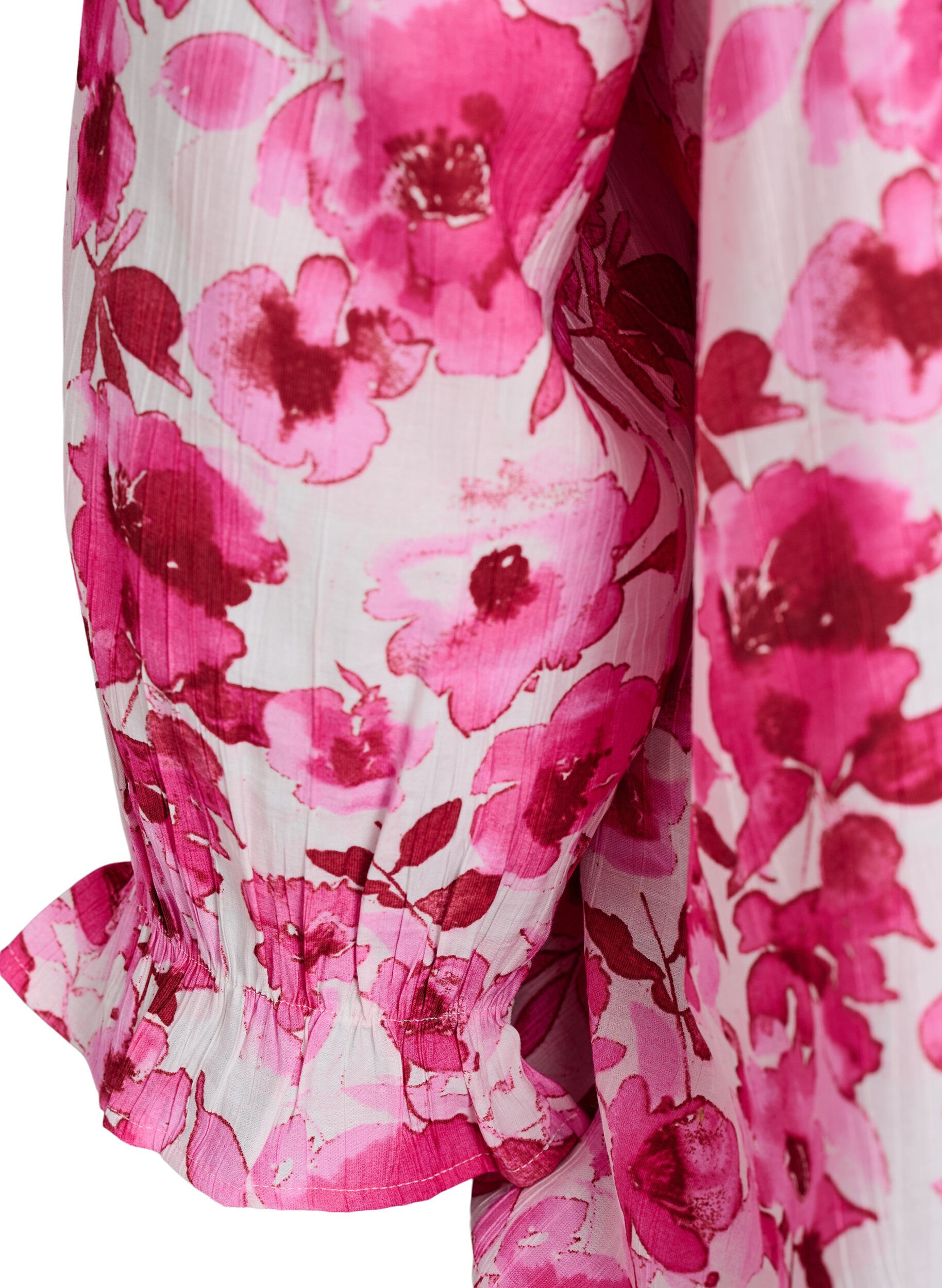 ZizziViscose blouse met een vierkante hals en 3/4-mouwen, Roze, Packshot image number 3