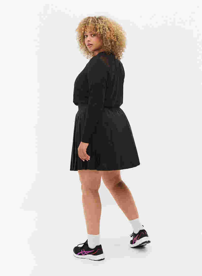 Padel / jupe de tennis en plissé, Black, Model image number 1