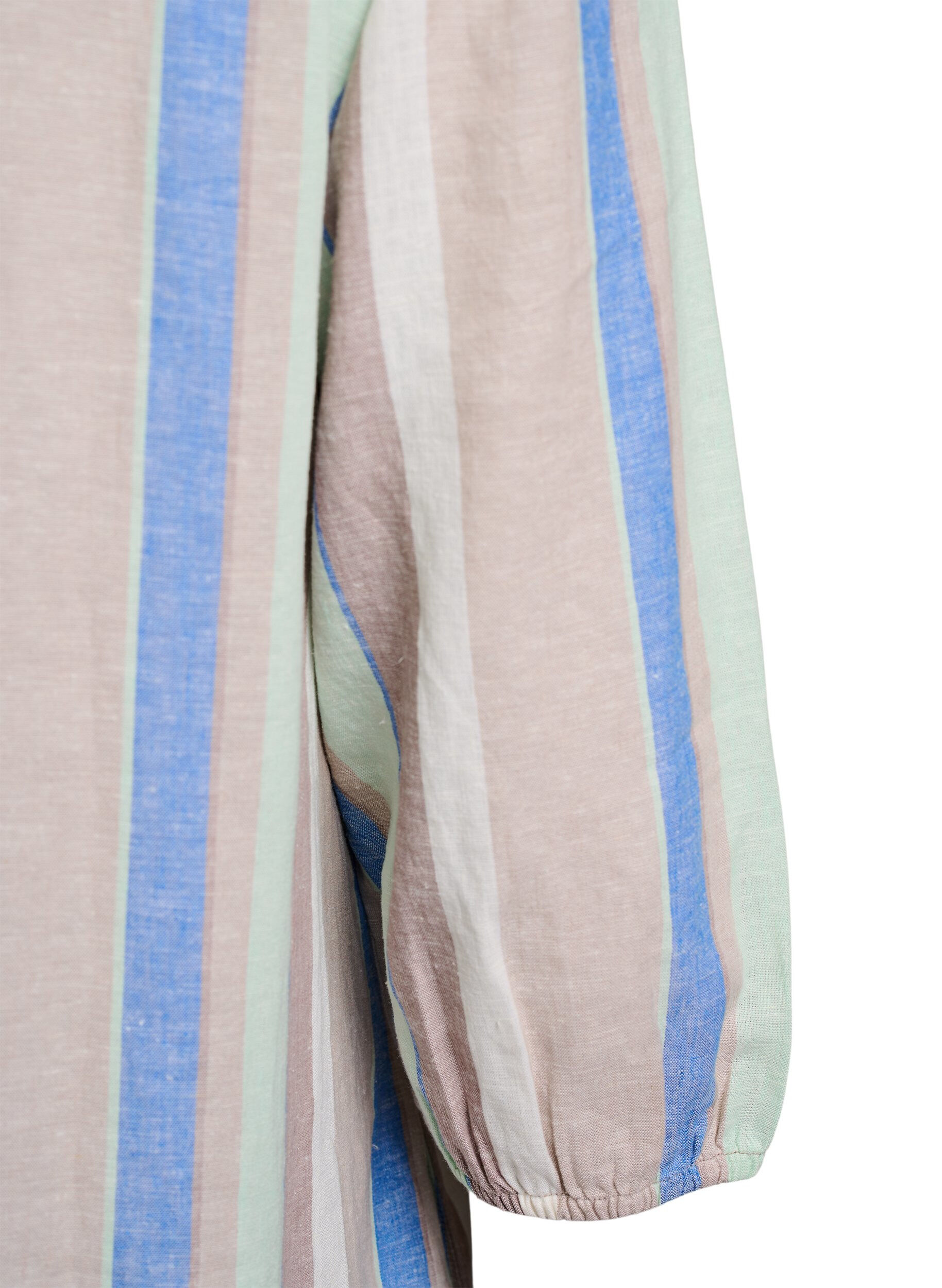ZizziRobes courtes en lin et viscose &agrave; manches 3/4, Bleu, Packshot image number 3