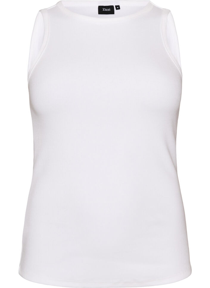 Top en coton c&ocirc;tel&eacute; avec col montant, Blanc, Packshot image number 0