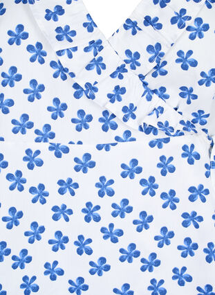 Chemisier portefeuille en coton à imprimé floral, B.White/Small Flower, Packshot image number 2