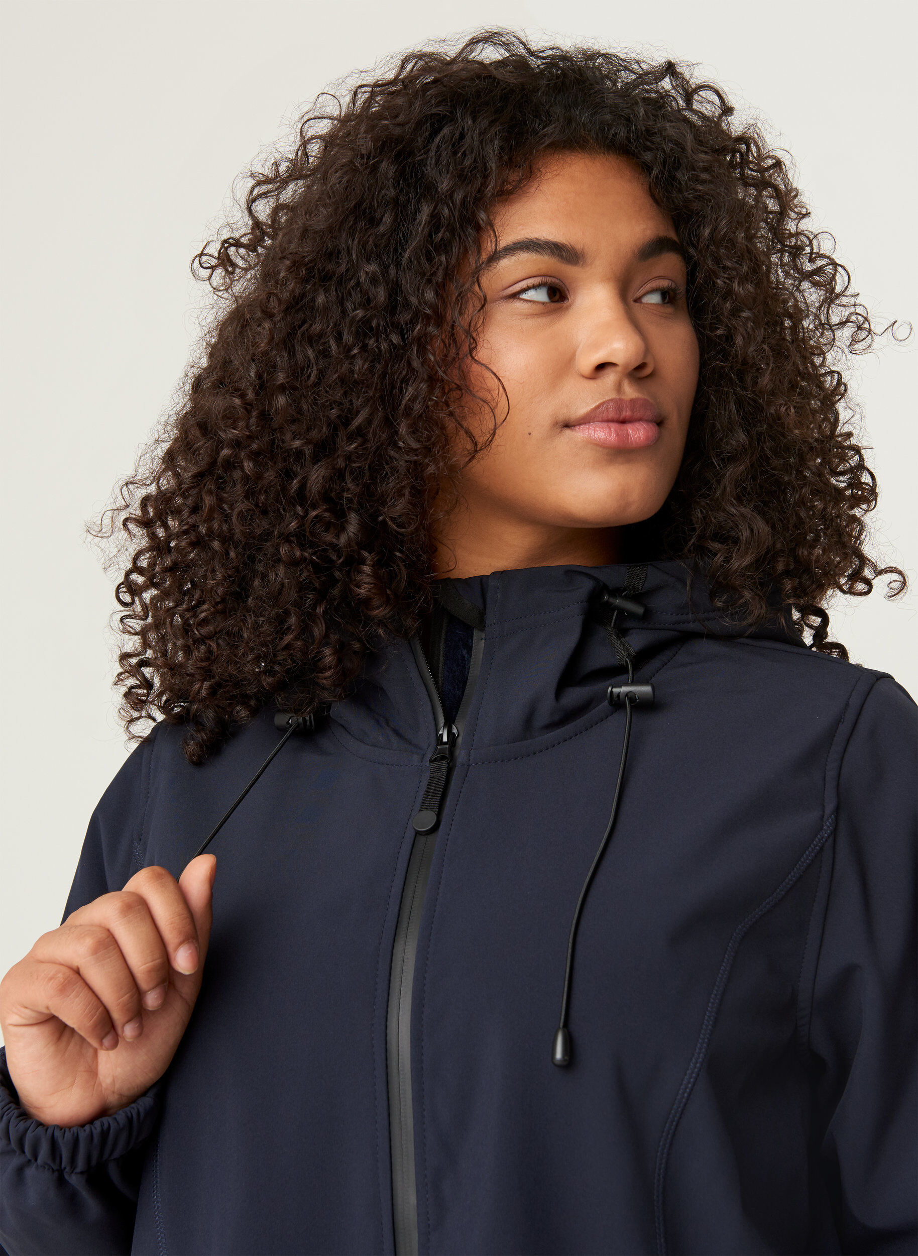 ZizziKorte softshell jas met capuchon, Night Sky, Model image number 3