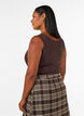 Aansluitende basic top van een gladde stof, Bruin, Model image number 2