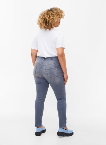 Extra slanke Amy jeans met hoge taille, Grey Denim, Model image number 1