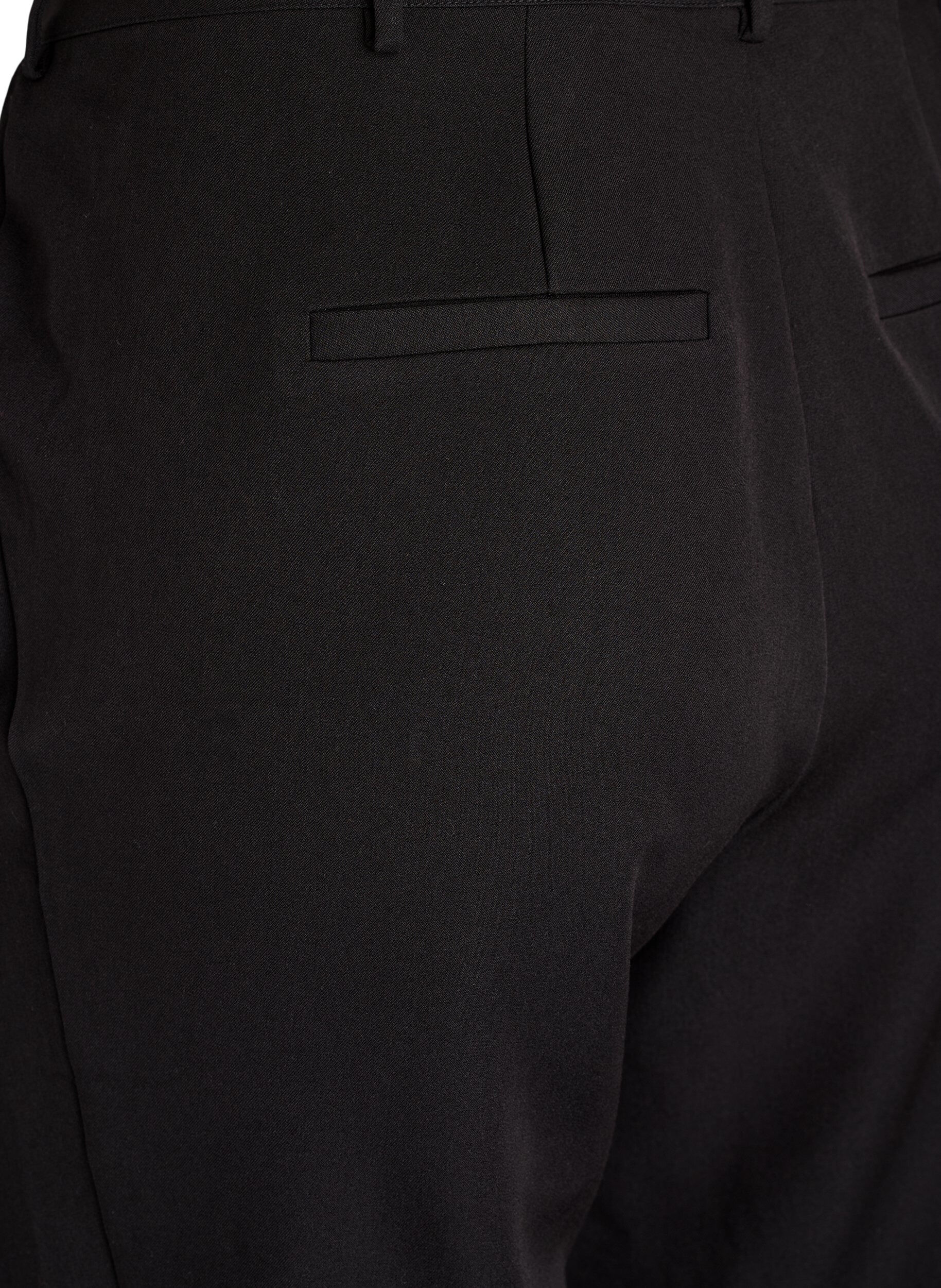 ZizziHoog getailleerde pantalon met rechte pijpen, Zwart, Packshot image number 3