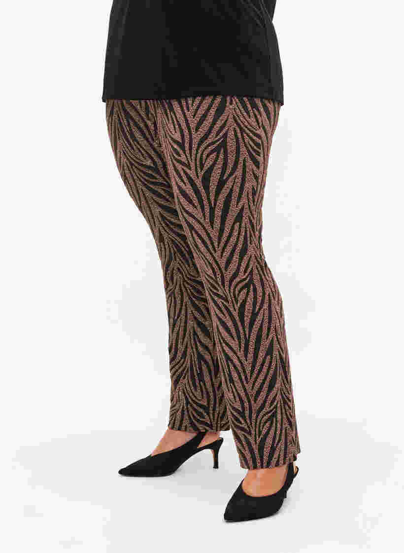 Gedessineerde broek met glitter, Black Lurex AOP, Model image number 2