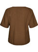 Blouse met glitter en V-hals, Bruin, Packshot image number 1