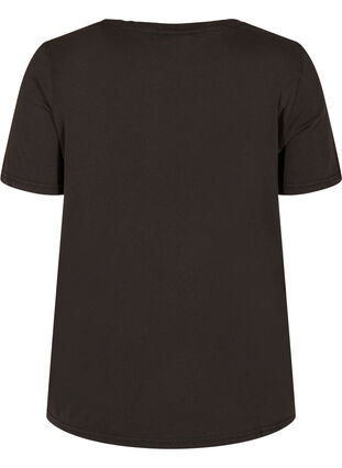T-shirt en coton avec imprimé, Black ACID WASH, Packshot image number 1