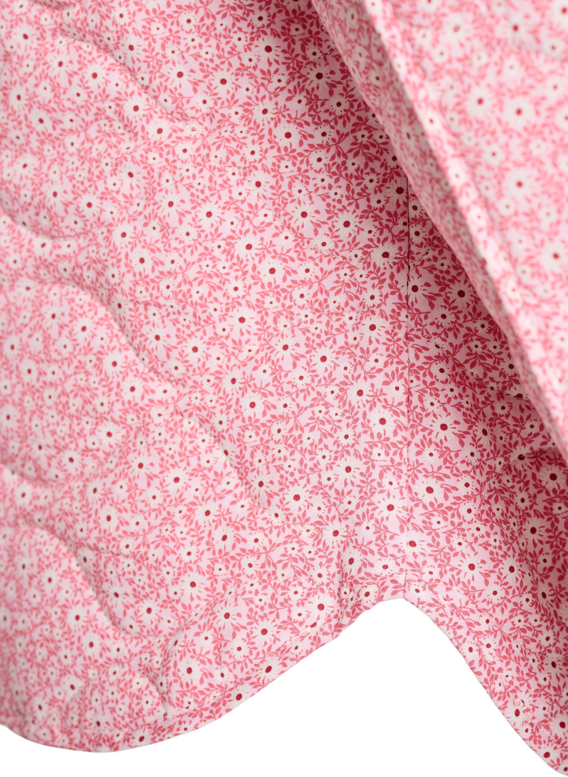 Zizzi Veste matelass&eacute;e l&eacute;g&egrave;re &agrave; imprim&eacute; floral, Rose, Packshot image number 3
