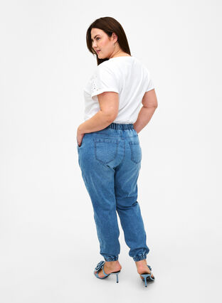 Pantalon de jogging en denim avec des poches, Light Blue Denim, Model image number 1